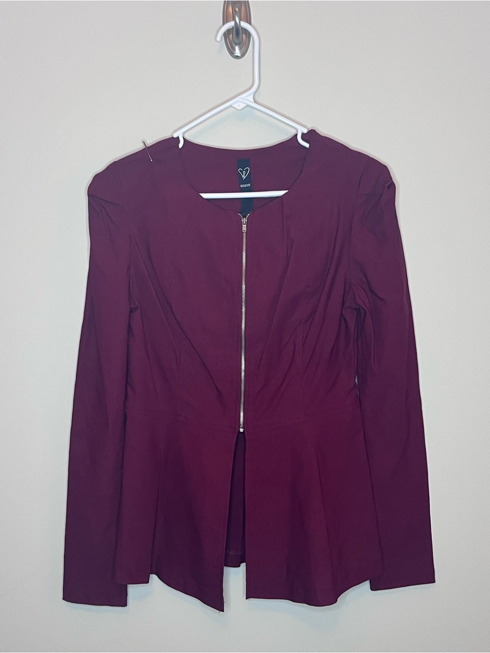 Windsor NWT Burgundy Wine 3/4 Zip-Front Jacket